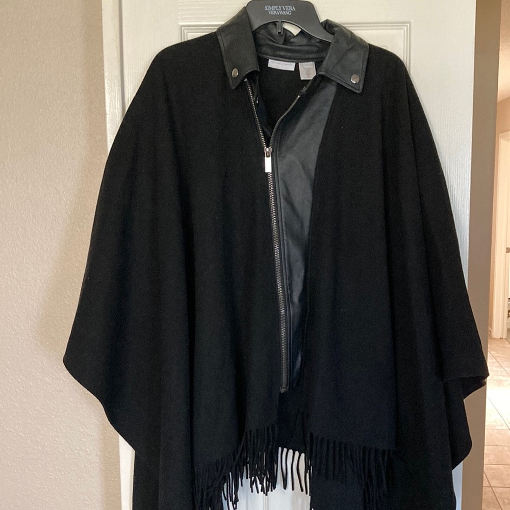 New York and company wool and pleather shawl